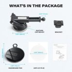 1Zero Replacement Suction Cup Car Mount for CarPlay Screen with Quick Extension Arm, Compatible with 7-11 Inch Portable Car Play Screens, Adjustable Dashboard Windshield in-Car Monitor Bracket Holder - Image 8