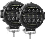 BESTZHEYU 2PCS Round LED Off Road Lights Round LED Work Light 60W Round LED Fog Lights Pod Daytime Running Light Driving Light Wrangler Truck Pickup SUV ATV UTV Spot Flood Beam Off-road Light Bar