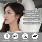 Car Headrest Pillow 100% Memory Foam, Breathable Removable Leather Cover, Premium Seat Support Head Neck Cushion for Driving Travel Home Office, White, 1 Pack - Image 7