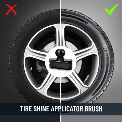 BABYSHEEP Car Tire Shine Applicator,Large Vegan Tire Shine Brush - Automotive Tire Dressing Applicator Brush with Storage Stand for Tire Detailing & Car Wash Kit, Black, 3.6 Inch Length (Black) - Image 6