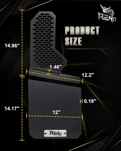 RENO Truck Mud Flaps, Driver Passenger Sides Splash Guards Compatible with Universal Truck SUV Off-Road Car Heavy Duty Vehicle Sediment Protection (Front + Rear, 4PCS) - Image 4