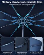 DMJN Umbrella Windshield Sun Shade for Tesla New Model Y Juniper, Y & 3, Car Sunshade for Front Windshield [Nano Ice-Crystal Coatings] UPF50+ Heat & UV Block, Protect Interior & Keep Cooler - Image 6