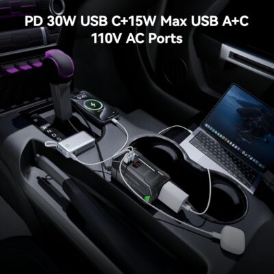 400W Car Power Inverter DC 12V to 110V AC Inverter with PD 30W/15W USB C+2*USB A Ports & 2 AC Outlets, Car Plug Adapter Outlet for Laptop/Phone/Road Trip - Image 6