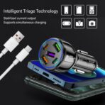 Upgraded Car Charger USB C with 5 Port,75W Cigarette Lighter Adapter with Type-C & QC 3.0 Ultra Fast Charging Port,Universal Car Charger Adapter for Navigator,Dash Cam (Black) - Image 5