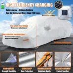 Solar Powered Car Cover for Outdoor Parking – Electric Automatic Retractable Sun Shade,Portable Battery-Powered Heat Shield Fit Sedan SUV Mpv gold-3XXL - Image 6