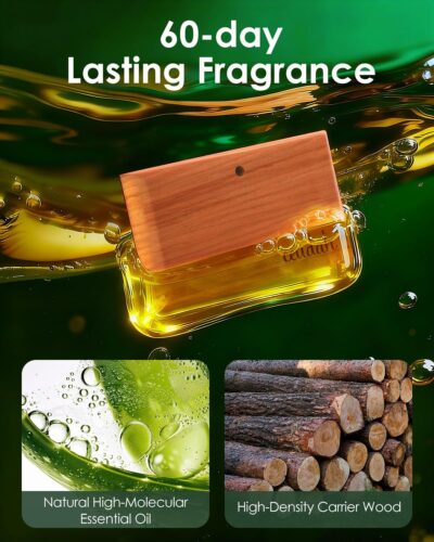 Car Air Freshener - Wood Air Freshener - Long Lasting Car Odor Eliminator for Visor Clip-Variety Scent Starter Kit, Vehicle Scent Diffuser Men&Women- Pack of 3 (Teak-Amber-Grove) - Image 3