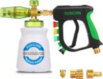 DUSICHIN Pressure Washer Gun with Foam Cannon,4000 PSI Car Wash Kit Snow Foam Lance Sprayer with 1/4" Quick Connector and 5 Nozzle Tips,1L Bottle DUS2702