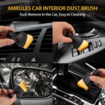 Amrules 2PCS Car Interior Detailing Brush, Auto Car Detailing Brush Dusting Brush, Soft Bristles Car Interior Cleaning Tool for Dashboard Interior, Exterior, Skylight, Leather, Dust Brush, Brown - Image 3