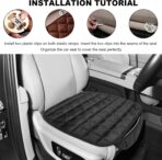 Car Seat Cushion, Soft Plush Auto Seat Cover with Non-Slip Silicone Bottom & Storage Pocket, Universal Breathable Vehicle Seat Cushion Pad for Car Truck SUV, Black - Image 5