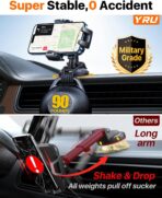 [Military-Grade Anti-Shake & 360° Rotatable Suction] 2026 Upgraded Car Phone Holder Mount【90+LBS Safest Strongest & Patent Certs】Dashboard Windshield Vent for iPhone 17 16 Pro Max Samsung,Matt Black - Image 4
