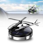 Car Air Freshener, Helicopter Solar Energy Rotating Aromatherapy Al Alloy Diffuser,Long-Lasting Fragrance, Interior Decoration Accessories Diffuser for Car and Home（Silver）
