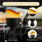 Amrules 2PCS Car Interior Detailing Brush, Auto Car Detailing Brush Dusting Brush, Soft Bristles Car Interior Cleaning Tool for Dashboard Interior, Exterior, Skylight, Leather, Dust Brush, Brown - Image 2