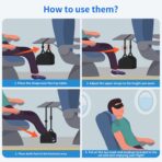 Foot Hammock Airplane Foot Rest for Train, Length Adjustable Travel Essentials with Eye Mask and Earplugs, Desk Foot Rest, Flight Essentials Airplane Foot Hammock (1 Set) - Image 4