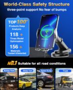 Wireless Car Charger,Mosurr 15W Auto Clamping Phone Holders for Your car fit for iPhone 16 15 14 Mini Pro Max, Samsung Galaxy S25 Ultra S24 S23+, etc, Fathers Day for Gifts (Sliver) - Image 4