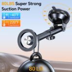 Coolpow for MagSafe Car Mount【Windshield+Vent+Dash】Magnetic Phone Holder for Car Phone Holder Mount Cell Phone Holders for Your Car Accessories Suction Phone Mount for Car Truck Stand for iPhone 17 16 - Image 4