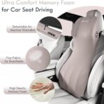 FLORICH Lumbar Support Pillow and Car Neck Pillow Memory Foam Integrated Lumbar Support Cushion with Headrest Pillow Ergonomic Car Seat Back Support for Head Waist Support Sciatica Pain Relief, Gray - Image 3