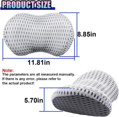 Ergonomic Memory Foam Car Neck Pillow with Adjustable Strap & Machine-Washable Cover - Long-Lasting Support for Long Drives & Office Use(Gray) - Image 2
