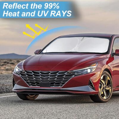 Custom Fit Sunshade for Elantra Windshield Sun Shade for 2021-2024 2025 2026 Hyundai Elantra Accessories Heat Insulation and Cooling Front Window Cover for Windshield for Elantra Interior Protection - Image 2