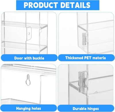 for 48 pcs 1/64 Scale Matchbox Wheels Toy Car Display Case Holds 48 Toy Cars Hot Storage Wall-Mounted Acrylic Organizer Stackable Clear Dustproof Display Box Container Shelf for Collectors - 6 Pack,8 - Image 3