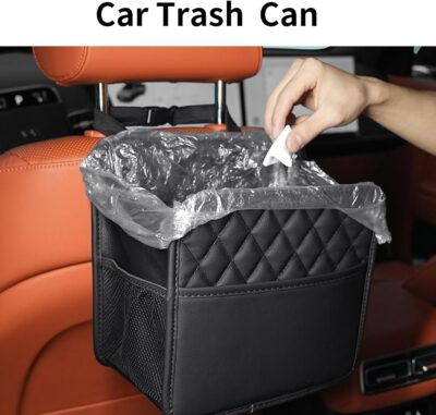 FrgKbTm Car Seat Back Organizer, Waterproof Car Backseat Organizer with Cup Holders Large Capacity Hanging Car Storage Bag for Phones Documents Cups Bottle Travel Compatible with Most Vehicles - Image 4