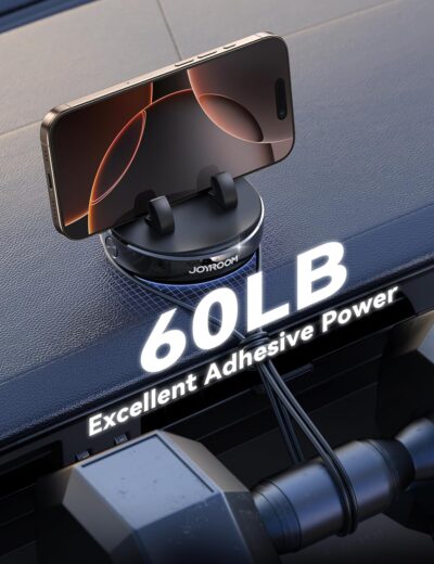 JOYROOM Car Phone Holder Mount, 360° Adjustable & Avoid Sun Glare Phone Holder for Car, Slip Free Spring Snap Design Dashboard Phone Stand, Compatible with Smartphones, GPS Devices - Image 7