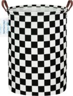 LANGYASHAN Laundry Basket Canvas Fabric Collapsible Organizer Basket for Storage Bin Toy Bins Gift Baskets Bedroom Clothes Children Nursery Hamper (Racing flag)