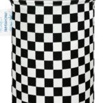 LANGYASHAN Laundry Basket Canvas Fabric Collapsible Organizer Basket for Storage Bin Toy Bins Gift Baskets Bedroom Clothes Children Nursery Hamper (Racing flag)