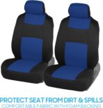 BDK PolyPro Car Seat Covers Full Set in Blue on Black, Front and Rear Split Bench Seat Covers for Cars, Easy to Install Car Seats Cover Set and Accessories for Auto Trucks Van SUV - Blue - Image 3