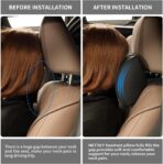 Car Headrest Pillow, Soft Memory Foam Car Neck Pillow with Adjustable Strap, Removable Breathable Cover for Long Drives & Office (Black, Pack of 2) - Image 4
