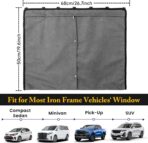 Car Window Shades, 2 Pack Suede Fabric & Dual-Layer with Zipper Magnetic Sun Shade Curtain for Back Side Windows, Universal Fit for SUV/Sedan/Truck Back Window Privacy, Blackout Sunshade for Baby - Image 7