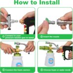DUSICHIN Pressure Washer Gun Foam Cannon Dual Connector Shift Valve, Car Wash Foam Cannon Kit 1/4 Inch Quick Connector 5 Pressure Washer Nozzle Tips Build-in Design Work with A Pressure Washer DUS2703 - Image 8