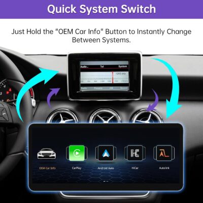 NINETOM 2026 Upgraded 12.3" Ultra-Narrow Touchscreen Wireless CarPlay Android Auto Receiver Compatible with Mercedes-Benz GLA/CLA/A/G -Class C117/X117/X156 (2013–2015), for NTG 4.5/4.7 System - Image 3