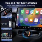 Denash 2 in 1 Wireless CarPlay and Android Auto Adapter, Fast Auto-Connect Plug & Play CarPlay Dongle, No Delay Car Play Adapter with USB/USB-C Port for iPhone & Android (Color Pattern) - Image 3