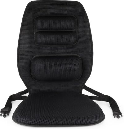 Tektrum Orthopedic Gel Seat Cushion and Firm Back Support Lumbar Pillow for Car, Home/Office Chair, Travel - Relief for Tailbone, Sciatica, Coccyx, Back Pain, Improve Posture (TD-GS19041-BLK) - Image 5