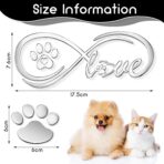 Frienda 10 Pcs 3D Paw Print Car Decals Window Decal Heart Paw Car Sticker Dog Footprint Self Adhesive Decoration Bumper Window Laptops Luggage Interior Accessories Decor - Image 2