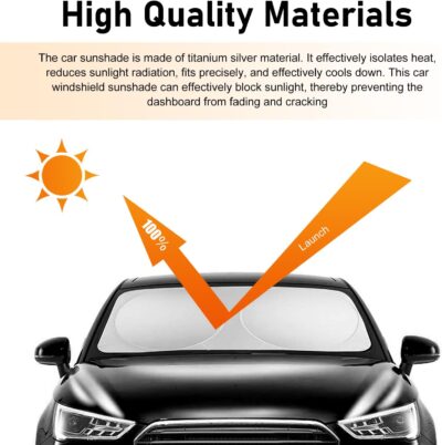 6PCS Reflective Car Windshield Sunshade Kit, Foldable Magnetic Side Window Shade with Storage Bag, Silver Coated UV Protection Heat Shield, Universal Auto Privacy Cover for Baby Camping Napping - Image 3