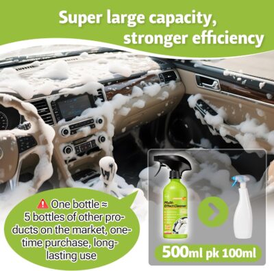 500ml Car Interior Polish Ceiling Foam Headliner Roof Fabric Cleaner Spray Kit for Leather, utomotive Seat,Dashboard, Carpet,Plastic, Vinyl Glass, All-Purpose for Auto Interiors (1 Pack, 16.9fl oz) - Image 3