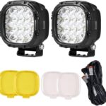 BIGLION.X 4 Inch Round Led Offroad Lights Pair 160W 18800LM Driving Spot Light Pods Super Bright Off Road Fog Lights with Wiring Harness 12V 24V for Pickup Trucks SUV UTV ATV