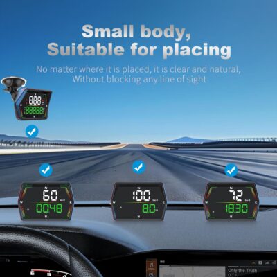 HUD Heads Up Display for Cars, Universal Digital GPS Speedometer LED Display Overspeed Alarm Fatigued Driving Alert,USB Cable Plug and Play for All Vehicle - Image 7