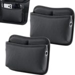 2 PCS Car Seat Side Storage Pocket, PU Leather Multifunctional Car Interior Organizer Bag for Phone Keys Sunglasses Wallet Holder, Universal for Cars Seat Door Console (Black)