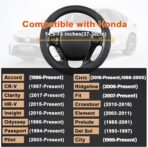 GIANT PANDA Microfiber Leather Steering Wheel Cover for Honda Accord,Civic,CR-V,HR-V,Pilot(Black-Standard Size) - Image 3
