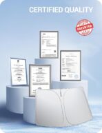 BASENOR 2017-2026 Tesla Model Y Model 3 Windshield Sunshade, (Proprietary Design) Folding Front Window Sun Shade Full Cover, Heat UV Protection Visor Accessories - Image 7