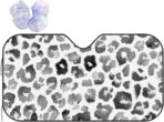 Leopard Print Pattern Black Watercolor Windshield Sunshade for Car SUV Truck Foldable Uv Ray Reflector Front Window Sun Shade Visor Shield Cover