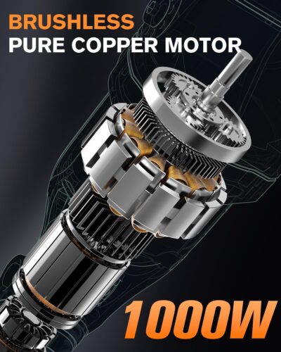 Brushless Cordless Car Buffer Polisher for Car Detailing, 15mm Dual Action, Compatible with DeWalt 20V MAX (Tool Only), 5-Speed Control, Includes 5-inch Polishing Pads & Accessories - Image 3