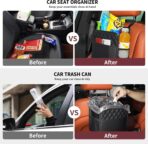 FrgKbTm Car Seat Back Organizer, Waterproof Car Backseat Organizer with Cup Holders Large Capacity Hanging Car Storage Bag for Phones Documents Cups Bottle Travel Compatible with Most Vehicles - Image 2