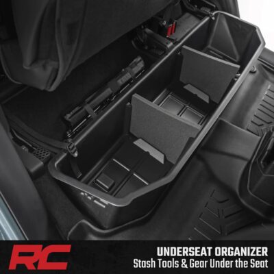 Rough Country Under Seat Storage for Jeep Gladiator JT (2021-2025) - Custom-Fit Rear Underseat Tray Organizer, Secure Hidden Storage Box for Tools & Gear - Image 4