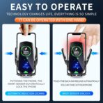 Wireless Car Charger Automotive Electric Induction 15W Wireless Charger Car Vent Mount Bracket Fast Charging Auto-Clamping Car Phone Holder Mount Air Vent Phone Holder Black… - Image 7