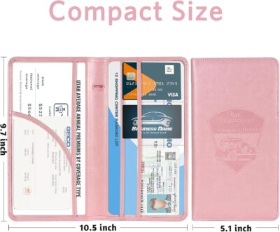 CoBak Car Registration and Insurance Holder - Vehicle Glove Box Car Organizer, Auto Truck Comparment Accessories Case with Magnetic Closure for Essential Document, Driver License, Cards - Image 5