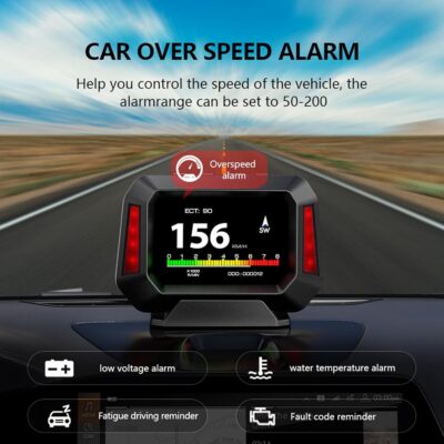 AZIJYV Obd2 Gauge Display P21, Heads Up Display for Cars, Displaying Multiple Functions, Speedometer, Slope Meter, Digital Speedometer for car Suitable for After 2009 - Image 3