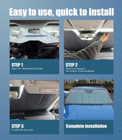 Windshield Sun Shade for Toyota RAV4 2019-2025, Custom-fit Windshield Cover, Keep Vehicle Cool, Protect Dashboard, Foldable Car Window Shades – Toyota RAV4 Accessories - Image 7